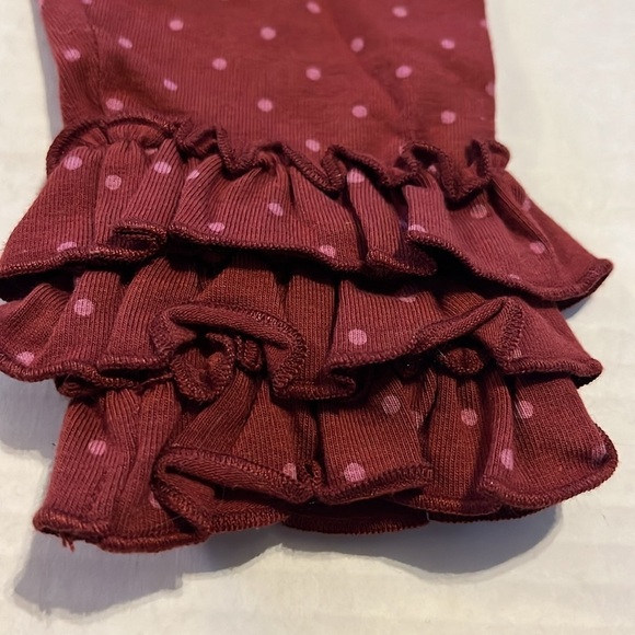 NWT-Matilda Jane-12-18 m-burgundy&purple polkadots,ruffled cuffs, leggings/pants - Picture 3 of 8